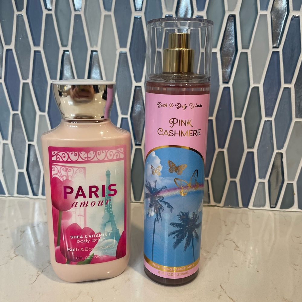 B&BodyWorks Paris Amour Body Lotion & Pink Cashmere Bundle